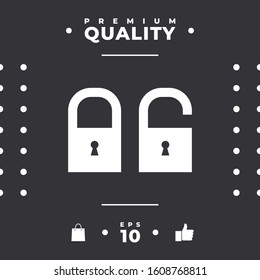 Lock, unlock - set icon. Graphic elements for your design