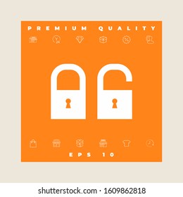 Lock, unlock - set icon. Graphic elements for your design