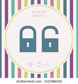 Lock, unlock - set icon. Graphic elements for your design