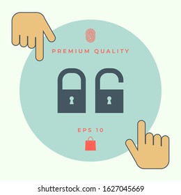 Lock, unlock - set icon. Graphic elements for your design