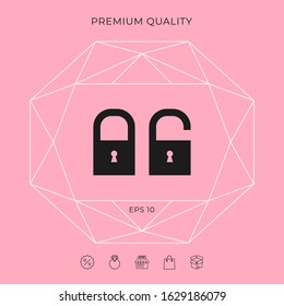 Lock, unlock - set icon. Graphic elements for your design