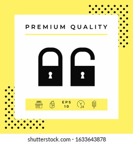 Lock, unlock - set icon. Graphic elements for your design