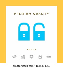 Lock, unlock - set icon. Graphic elements for your design
