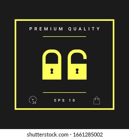 Lock, unlock - set icon. Graphic elements for your design