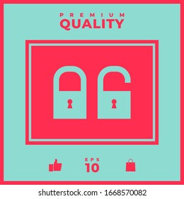 Lock, unlock - set icon. Graphic elements for your design