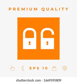 Lock, unlock - set icon. Graphic elements for your design