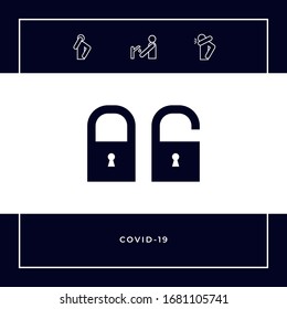 Lock, unlock - set icon. Graphic elements for your design