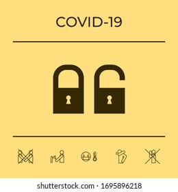 Lock, unlock - set icon. Graphic elements for your design