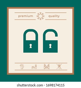 Lock, unlock - set icon. Graphic elements for your design