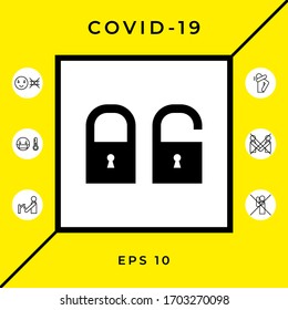 Lock, unlock - set icon. Graphic elements for your design