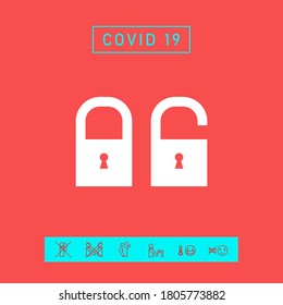 Lock, unlock - set icon. Graphic elements for your design