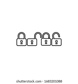 lock and unlock set icon illustration