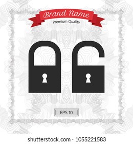 Lock, unlock - set  icon symbol