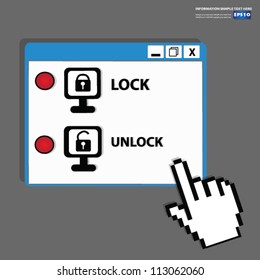 Lock and unlock sign,Vector