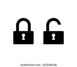 Lock and Unlock vector icon isolated on white background. Vector EPS 10
