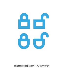 Lock and unlock vector icons