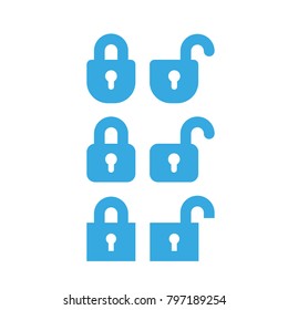 Lock and unlock vector icons
