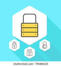 Lock and unlock vector line icons. Simple graphic for websites, web design, mobile app.