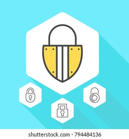 Lock and unlock vector line icons. Simple graphic for websites, web design, mobile app.