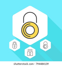 Lock and unlock vector line icons. Simple graphic for websites, web design, mobile app.