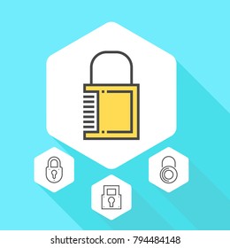 Lock and unlock vector line icons. Simple graphic for websites, web design, mobile app.