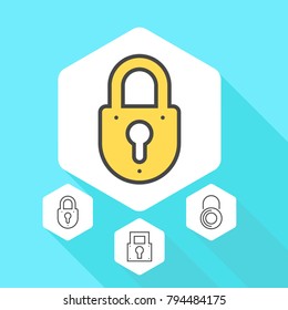 Lock and unlock vector line icons. Simple graphic for websites, web design, mobile app.