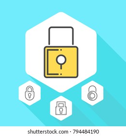 Lock and unlock vector line icons. Simple graphic for websites, web design, mobile app.