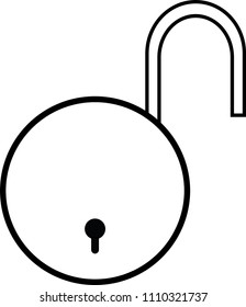 A lock in unlocked position