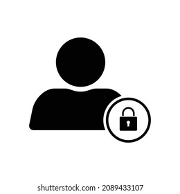 lock user icon in flat style