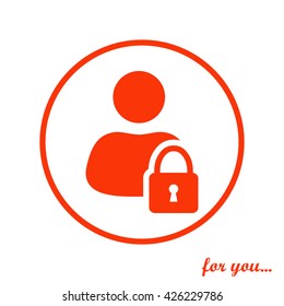 lock user vector icon