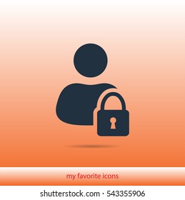 lock user vector icon