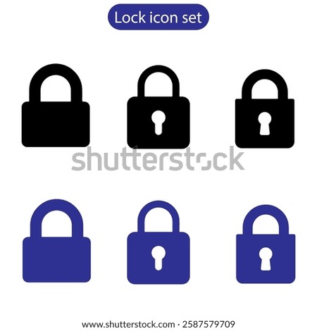 Lock vector art icon set. Padlock open and closed. Locked and unlocked icon. Security symbol use for web and app, logo. Vector illustration.
