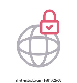 icono de línea de color del vector de bloqueo 