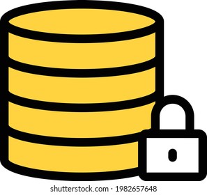lock vector color line icon