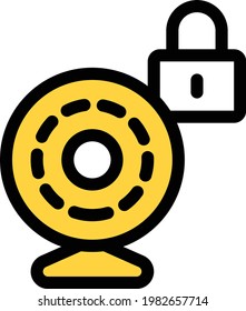 icono de línea de color del vector de bloqueo