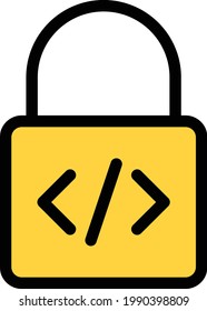 lock vector color line icon