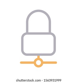 lock vector colour line icon 