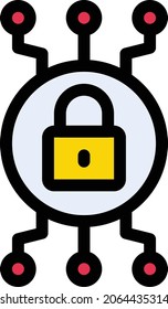 lock vector colour line  icon