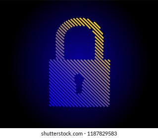 Lock. Vector drawn by color lines. Security, safe, privacy or other concept illustration or background. Template brochures, flyers, presentations, logo, print, leaflet, banners, icon