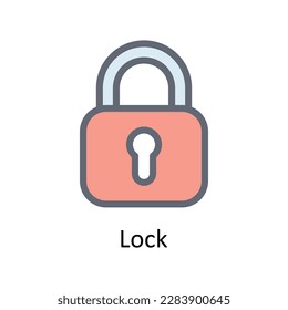 Lock Vector  Fill outline Icons. Simple stock illustration stock