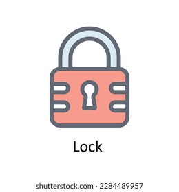 Lock Vector  Fill outline Icons. Simple stock illustration stock