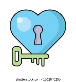 lock vector flat color icon 