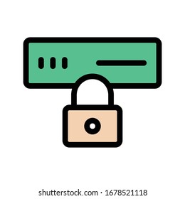 lock vector flat color icon 