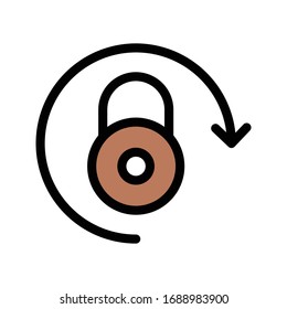 lock vector flat color icon 