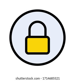 lock vector flat color icon 