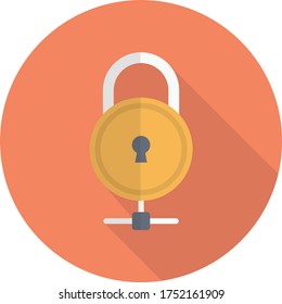 lock vector flat color icon 