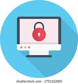 lock vector flat color icon 