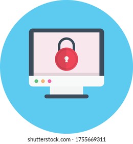 lock vector flat color icon 