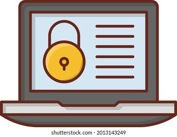 lock vector flat color icon