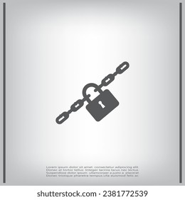 Bloquear ilustración de icono plana vectorial.